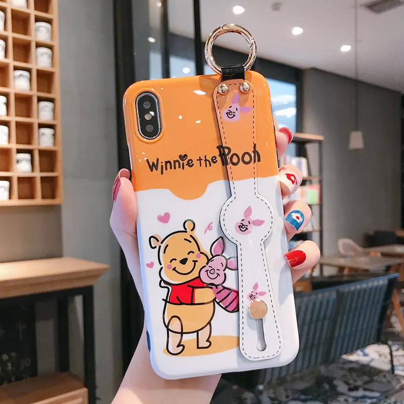 2 Чехол для телефона с изображением Винни-медведя и поросенка для iPhone 8 7 6 6s Plus X XR XS Max, модный браслет, Мягкая силиконовая задняя крышка, Капа - Цвет: 2