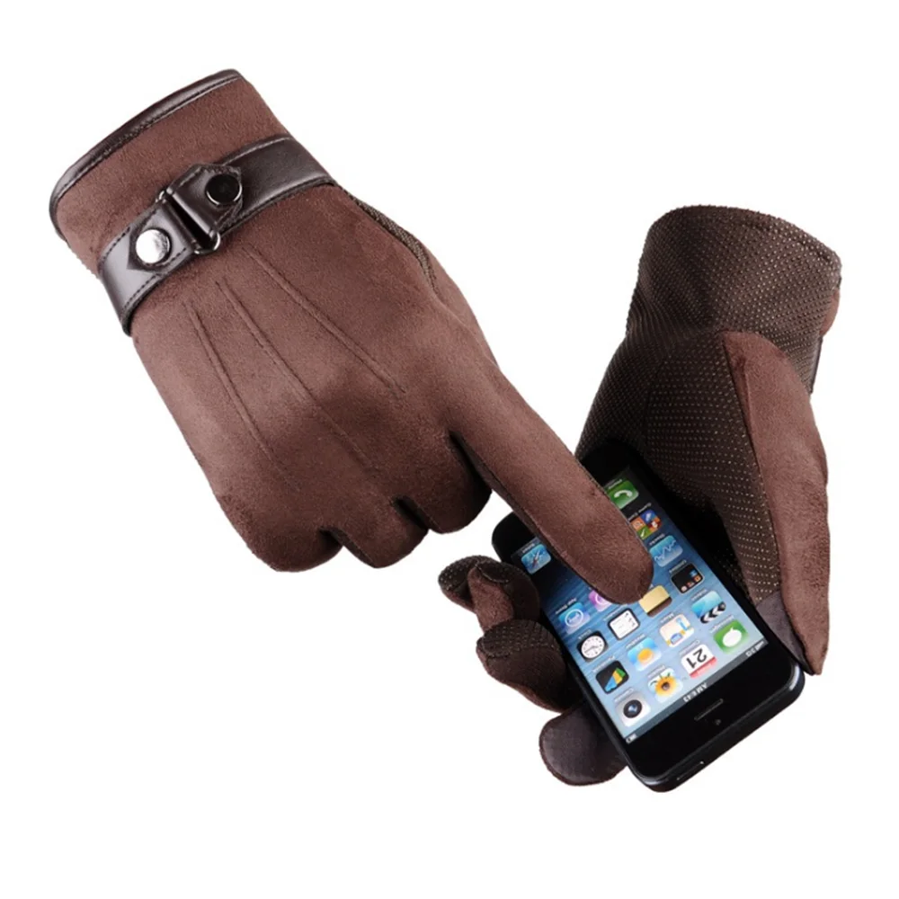 [AETRENDS] Touch Screen Texting Suede Leather Gloves Winter Driving Riding Outdoor and Indoor O-0005 | Аксессуары для одежды
