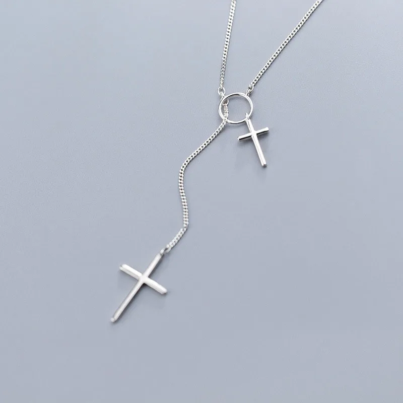 

Fashion Simple Cross Long Chain Pendant Necklace Fashion Sweater Chain Necklace Jewelry For Women Accessories S-N552