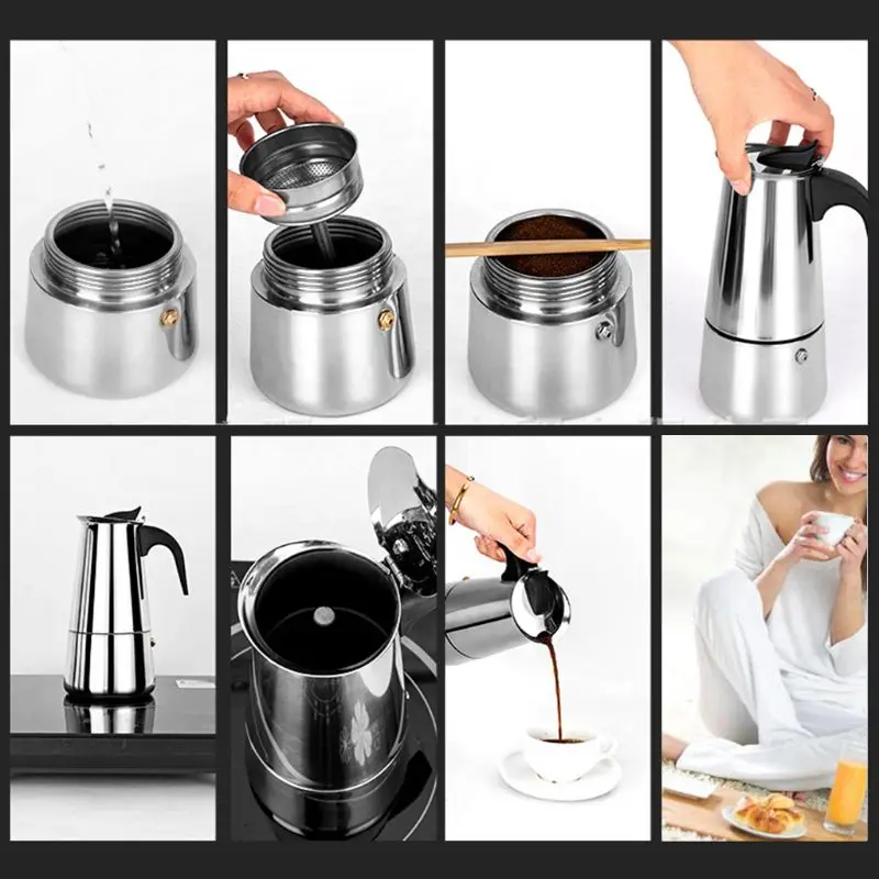 Чайник из нержавеющей стали Кофеварка чайник для кофе портативный эспрессо Мока