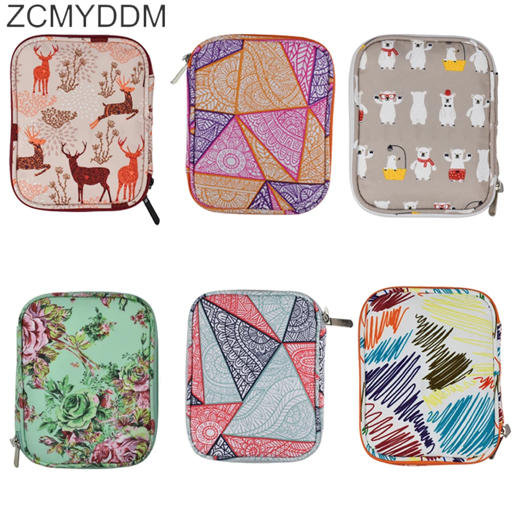 

ZCMYDDM Empty Crochet Hooks Bag Handmade Weave Sewing Tools Storage Bag Floral Print Knitting Zipper Storage Organizer Bag