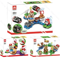 super mario adventure blocks toys set game small building puzzle assembling bricks for kids mini action figures birthday gifts
