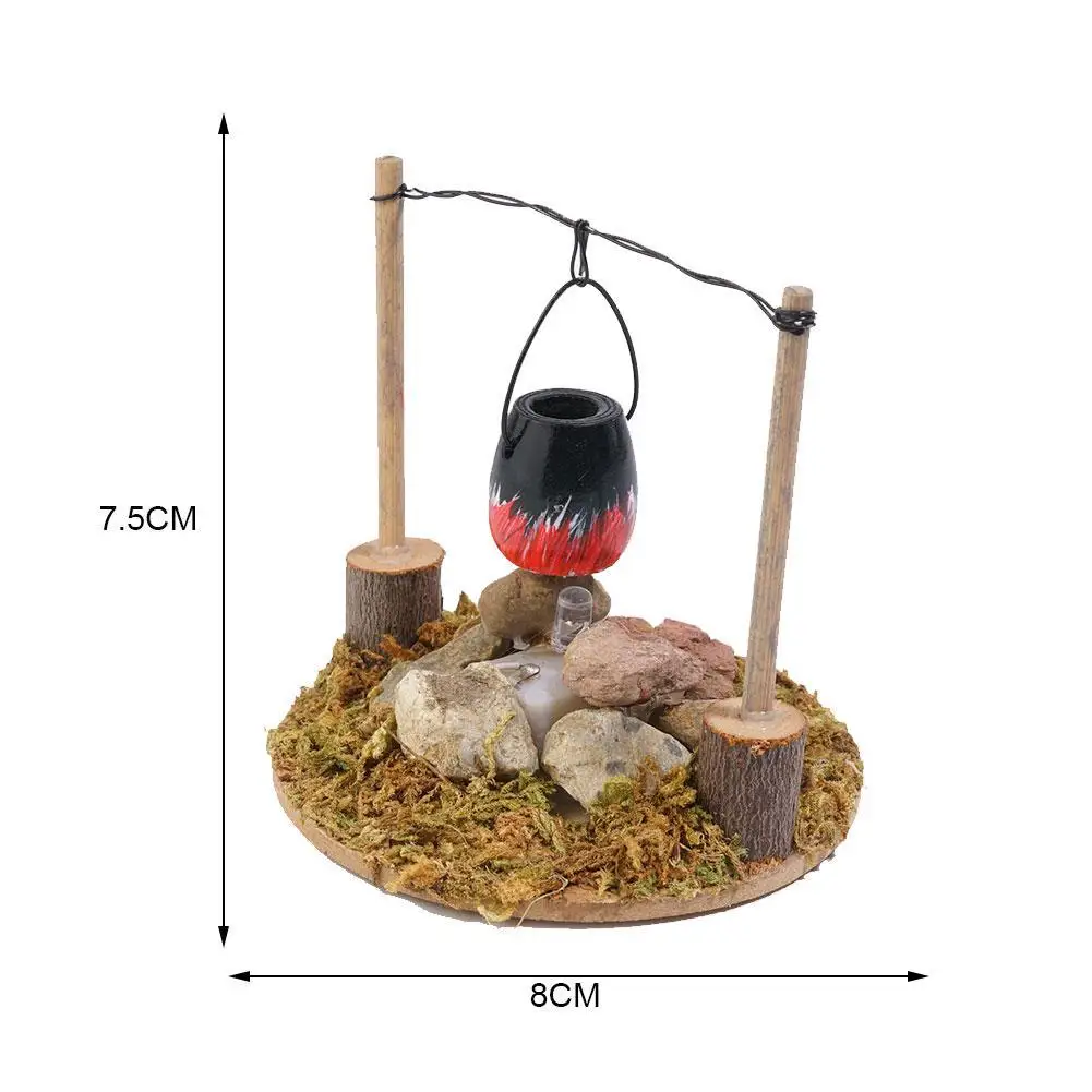 

Dollhouse Miniature Garden Villa Accessories Hanging Furnace Outdoor Picnic Pastoral Style Model DIY Door House Furniture Supply
