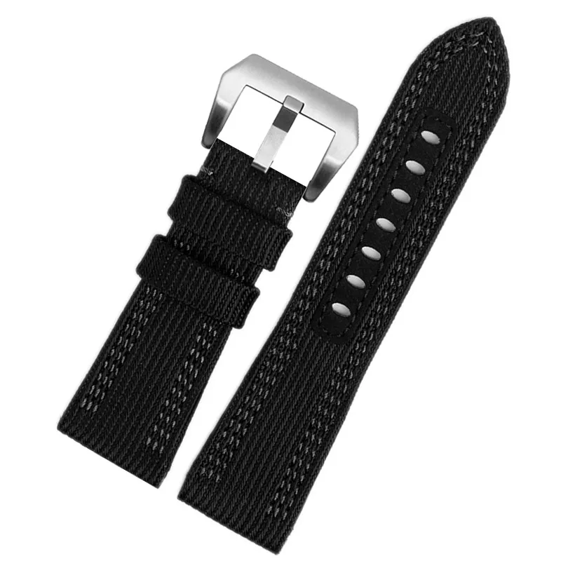 For Panerai Watch Strap Pam00984 00985 PAM111 PAM441 Stealth Nylon leather sole Bracelet Accessory 24 26mm large size for men