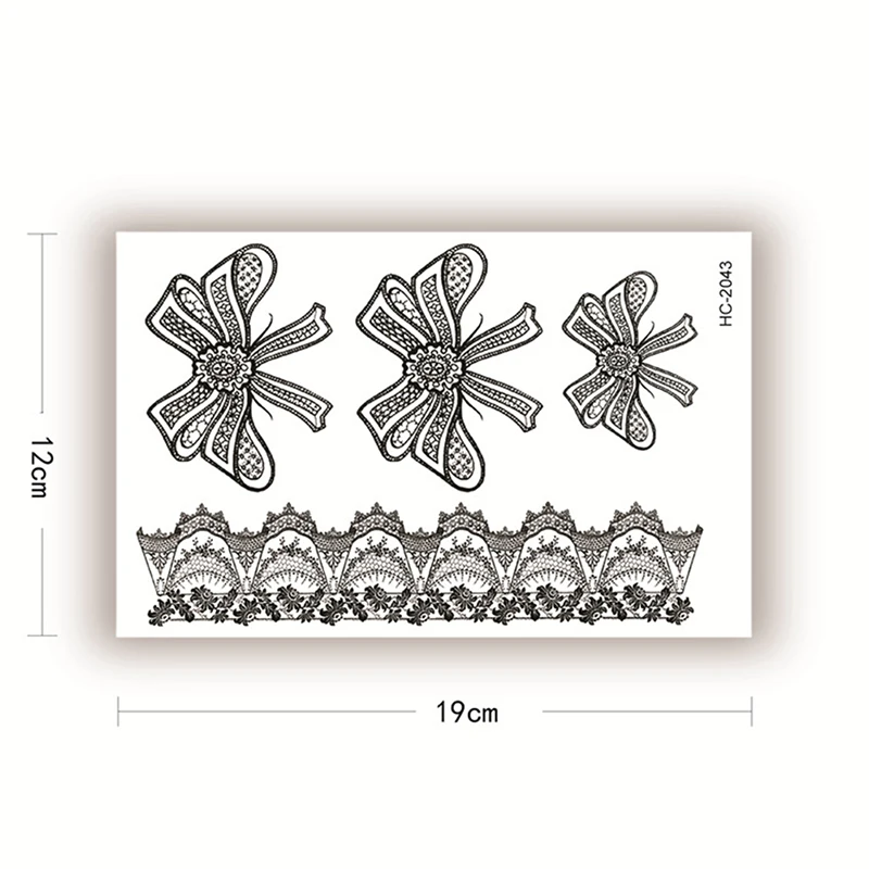 1 Pcs Black Waterproof Temporary Tattoo Sticker on Body Leg Lace  Fake Tattoo