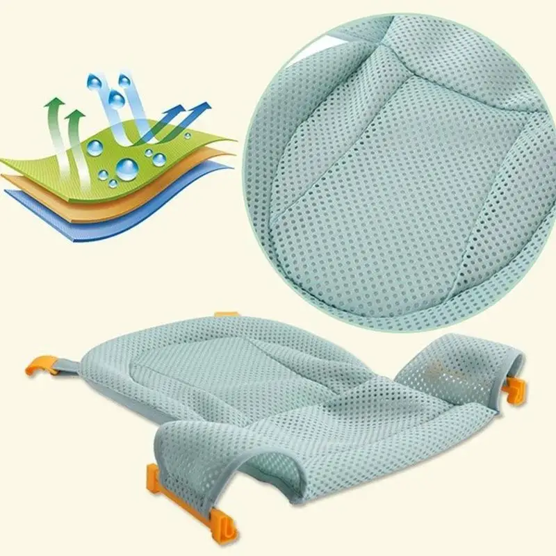 

Baby Adjustable Infant Cross Shaped Slippery Bath Net Antis Kid Bathtub Shower Cradle Bed Seat Net Baby Bath Tub Accessories