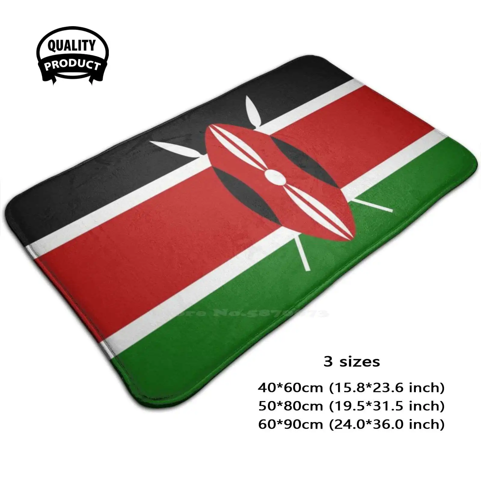 Коллекция кенийских флагов 3D мягкий нескользящий коврик для ног кенийский флаг