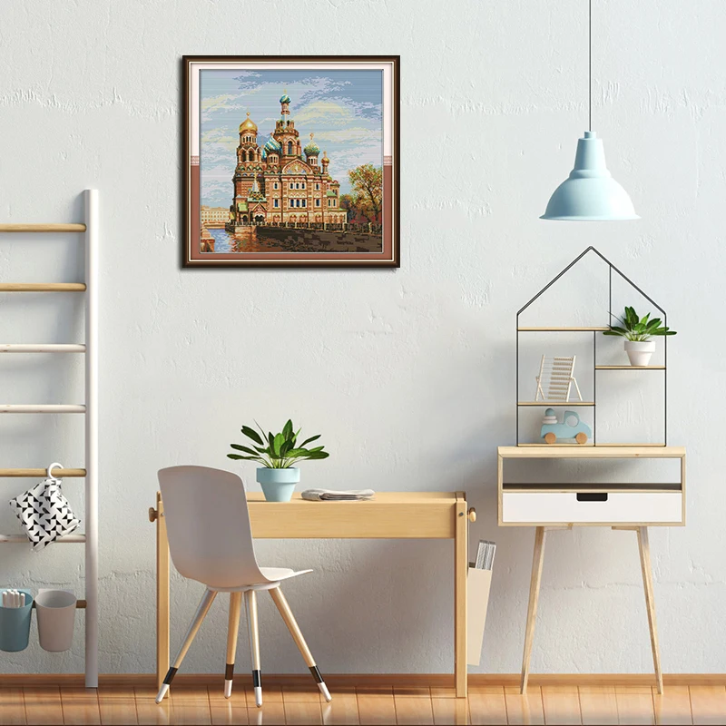 Joy Sunday Набор для вышивки крестом замок вышивка DMC 11 и 14CT ручная работа набор