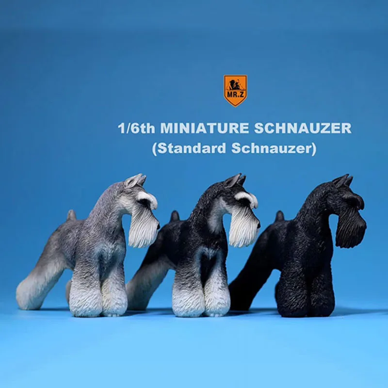 

1:6 Scale Mr.Z Resin PVC Miniature Standard Schnauzer Dog Model Toy fit 12" Action Figure Toys Accessories