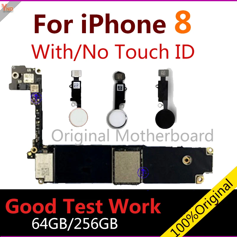 

Материнская плата для iphone 8, 100% оригинальная материнская плата с/без Touch ID 64 Гб 256 ГБ, разблокированная материнская плата для системы iphone 8 IOS