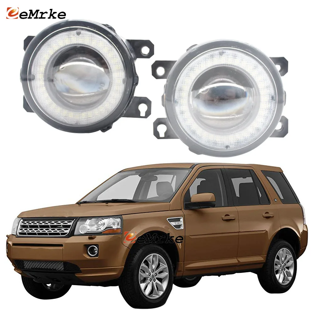 2 Pieces Car Lens LED Fog Lights Angel Eye DRL Daytime Runinng Light Lamp for Land Rover Freelander 2 / LR2 L359 2011 2012-2015