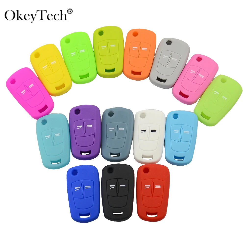 OkeyTech, цветной, 2 кнопки, автомобильный брелок, чехол для Opel Astra H Corsa D j insignia g vectra c mokka zafira, чехол для ключей автомобиля
