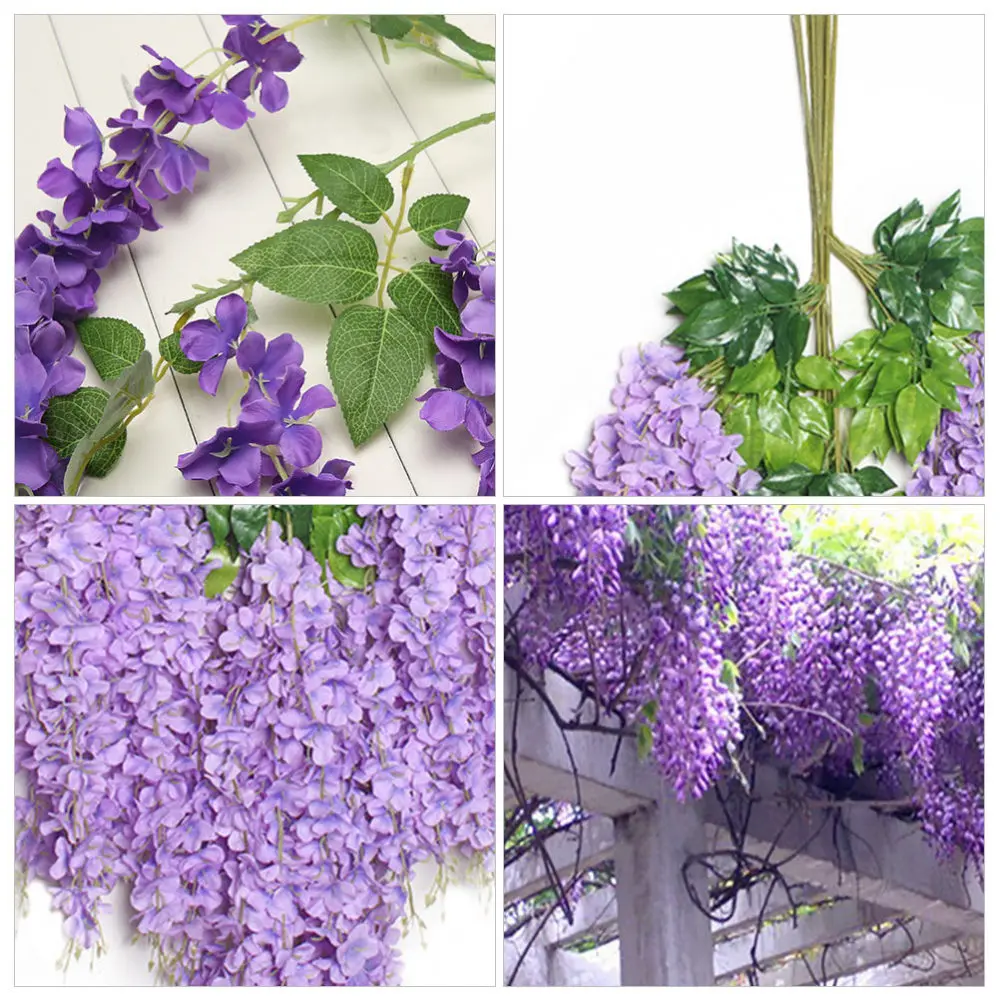 

12Pcs Artificial Hanging Wisteria Simulated Wisteria Flower Hanging Floral Decor