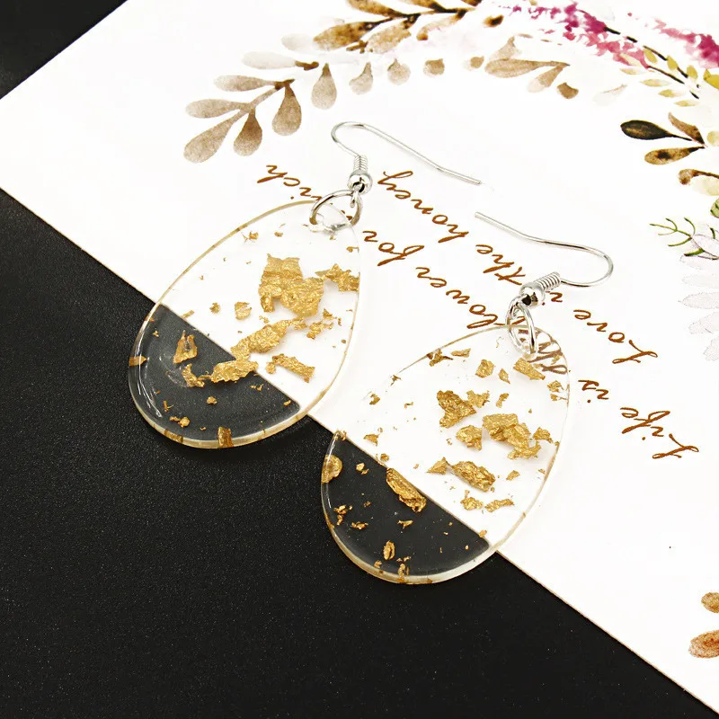 Корейская акриловая ацетатная серьга висячие серьги прозрачные из золотой