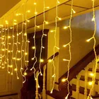 Рождественская светодиодная гирлянда, 1216 20 м, гирлянда-занавеска в виде сосулек, уличная Декоративная гирлянда, 0,6 м, для сада, улицы, торгового центра