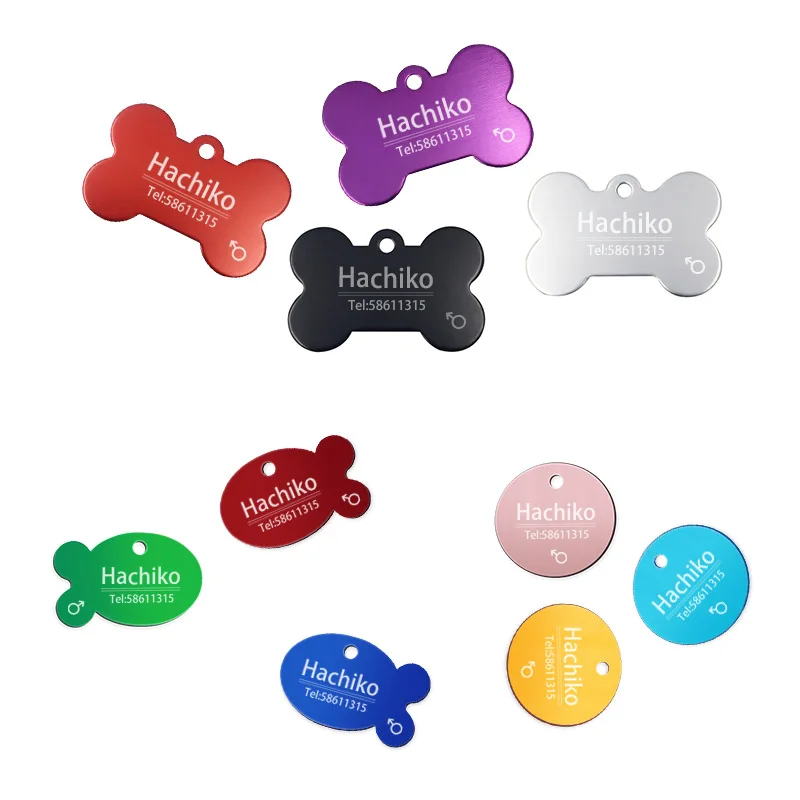Персонализированные идентификационные бирки YVYOO для собак 1 шт. алюминиевая