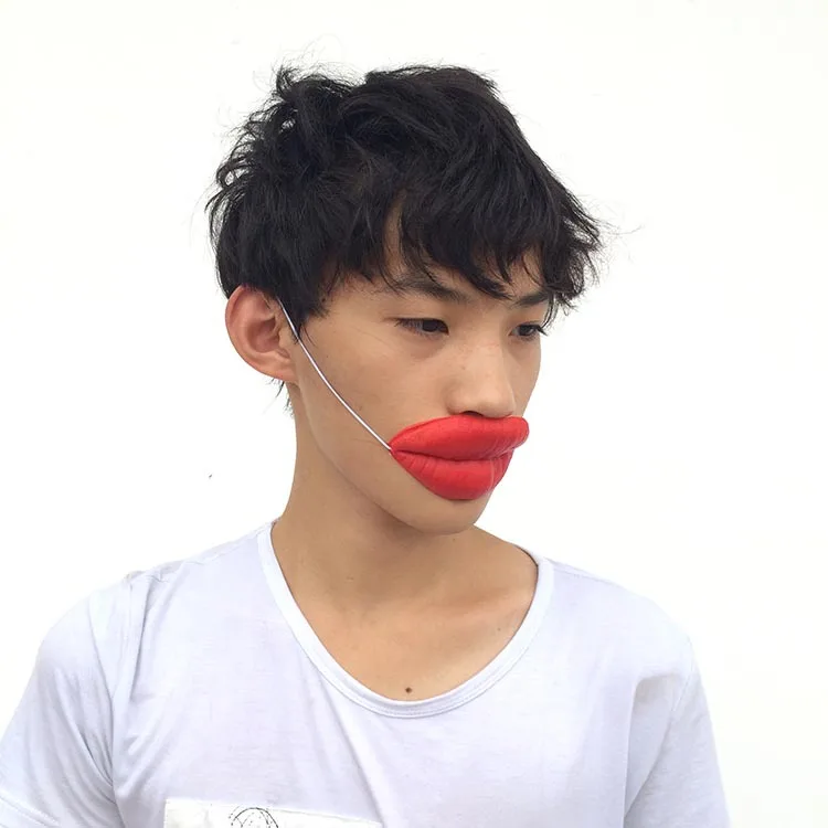 Апрельский день Дурака Хэллоуин смешная колбаса толстый рот большой маска ужаса