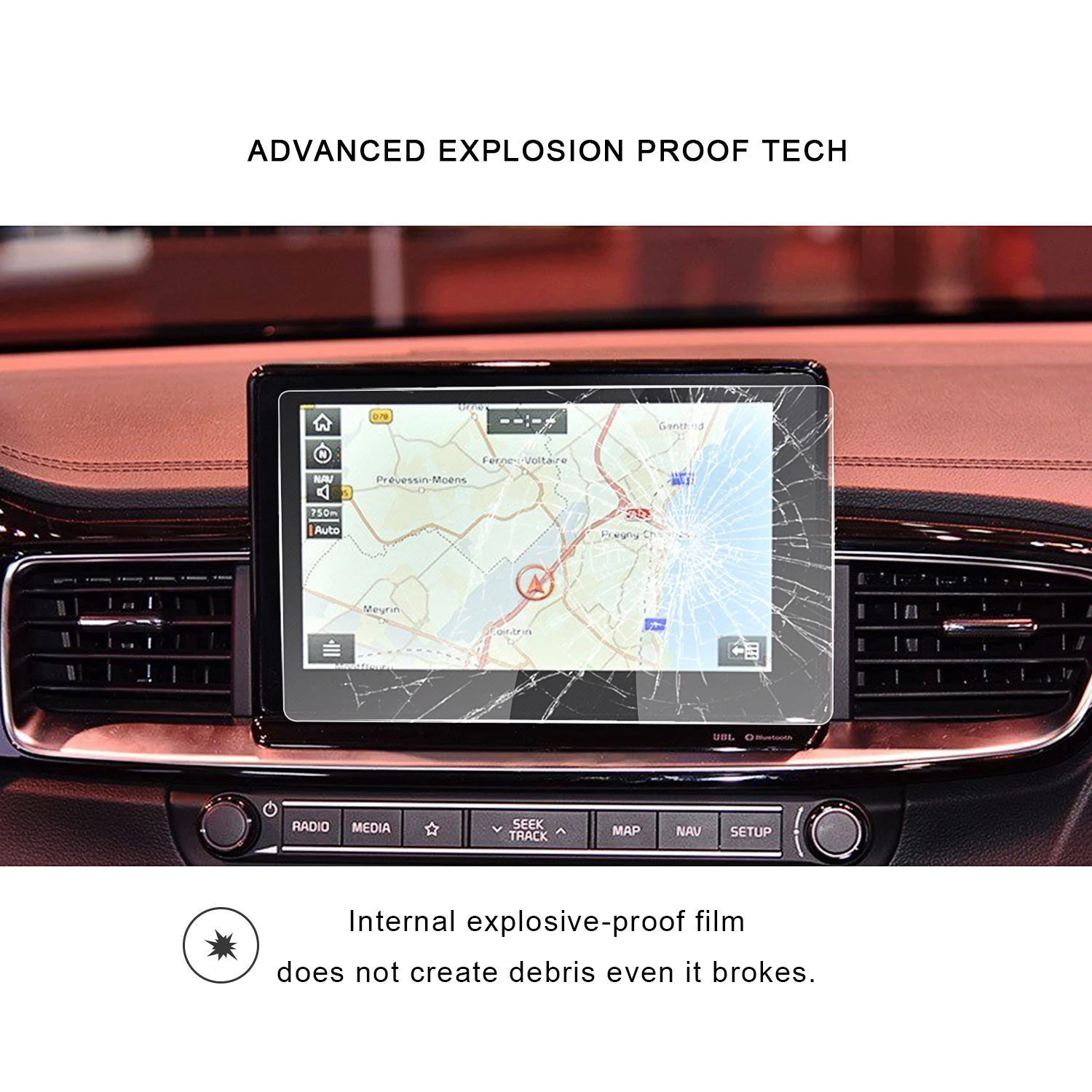 ruiya for ceed cd gt 2019 2020telluride 8 inch car navigation screen protector auto interior accessories tempered glass film free global shipping