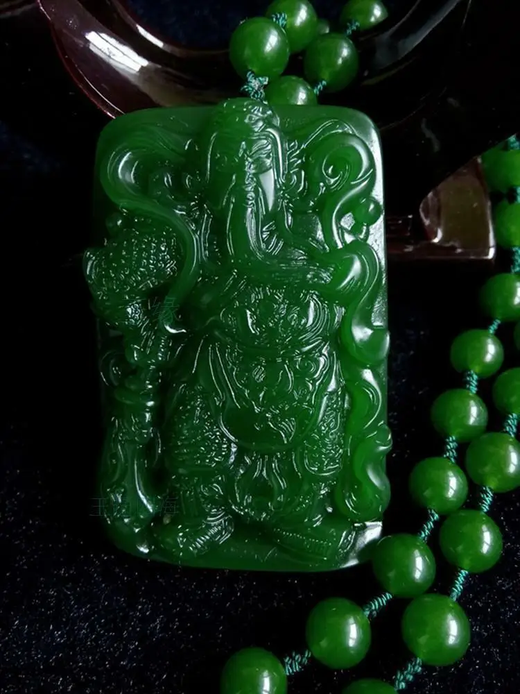 

Natural Green Jade Pendants Hand Carved Jadeite Pendant Fine Necklace for Women Men Fashion Jewelry Chain Accessories