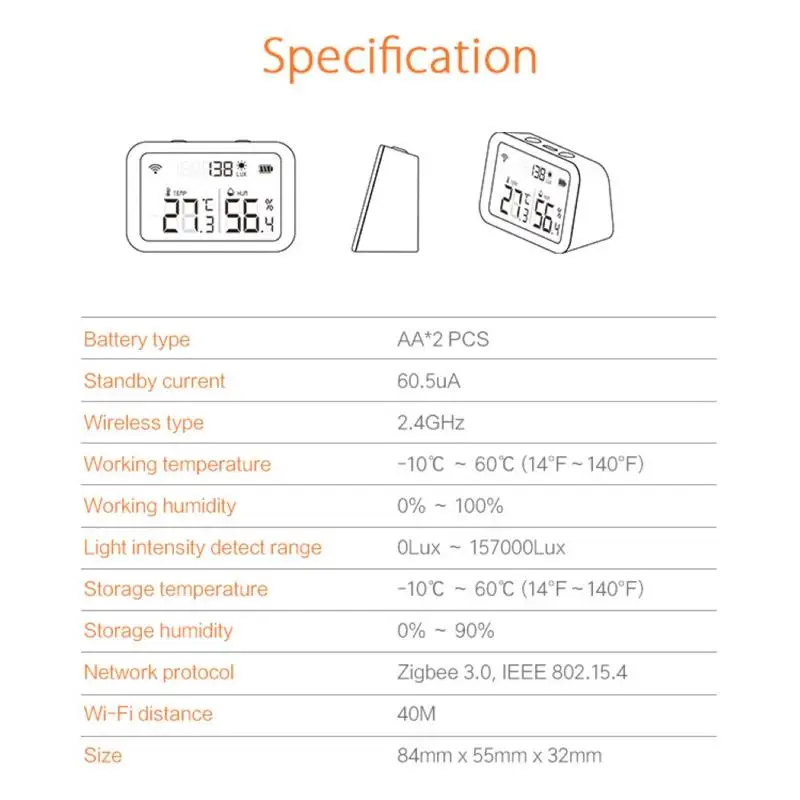 

Smart Sensor Temperature Humidity Detect Adjustable Various Temperature Modes Wireless Transmission Data Automation Systerm