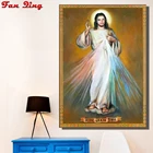 Алмазная живопись 5D сделай сам, Набор для вышивки крестиком, полностью Алмазная картина с изображением Иисуса, украшение для фотографий, подарок для гостиной и спальни