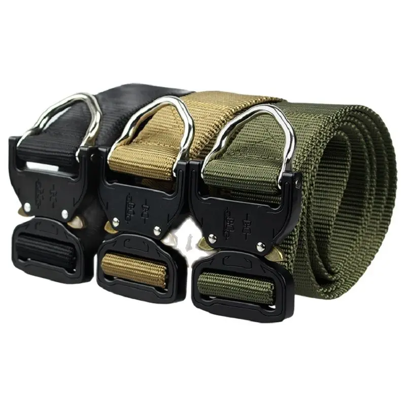 

Tactical Outdoor CS Tactical Belt Metal buckle Nylon Canvas For Men's Combat Belt Training