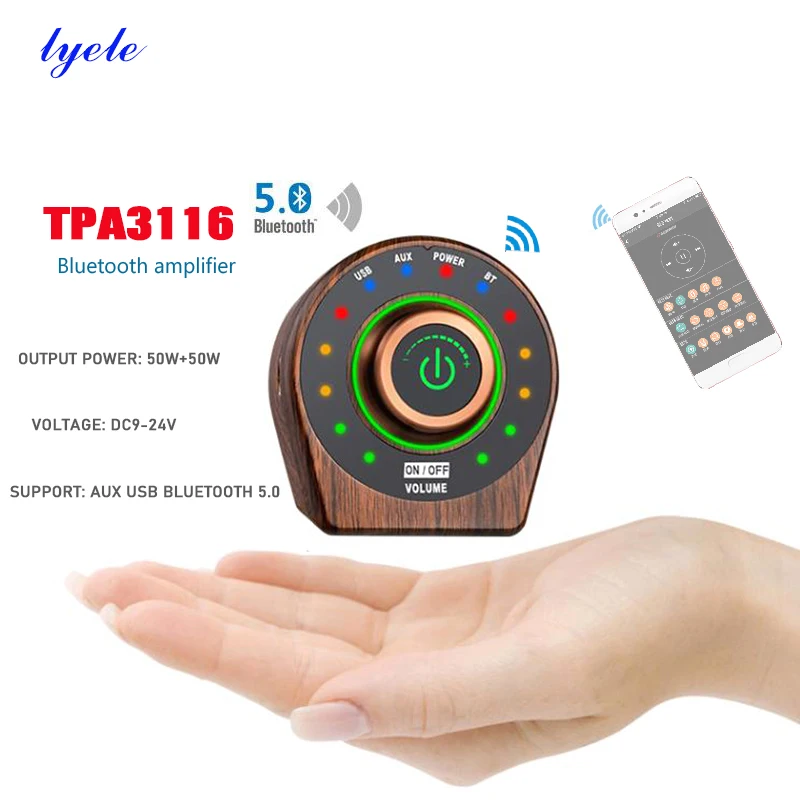 TPA3116 bluetooth усилитель HIFI высокой мощности 100 Вт USB AUX D Класс цифровой мини
