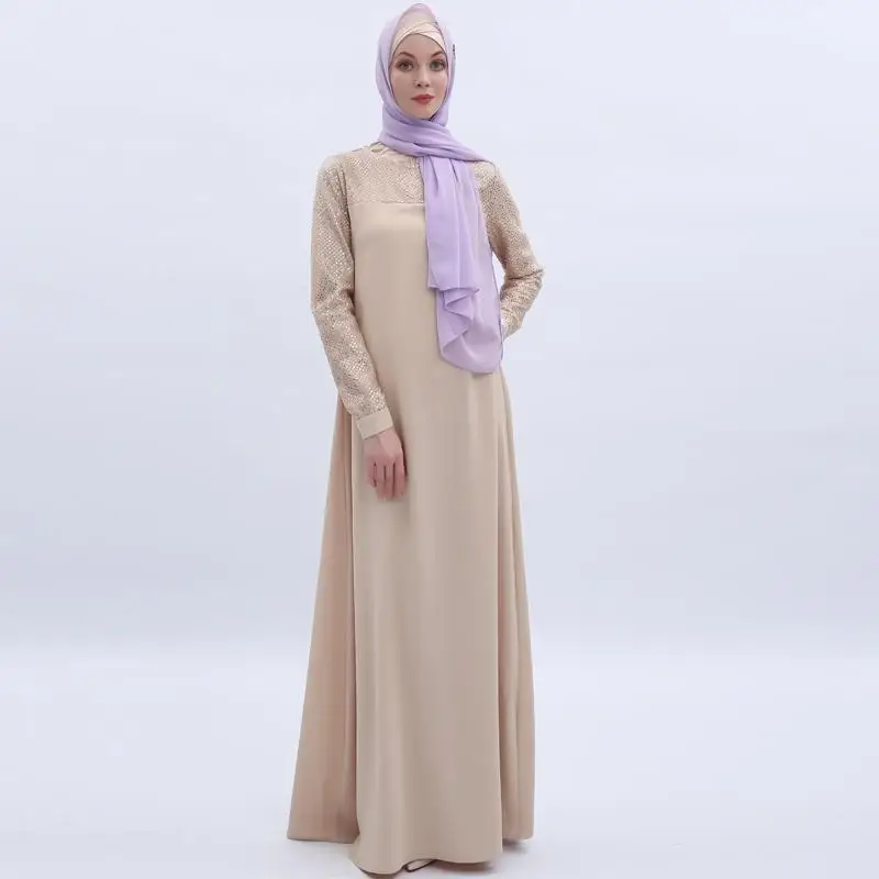 Мусульманское платье с блестками для вечевечерние в Дубае Jilbab мусульманское