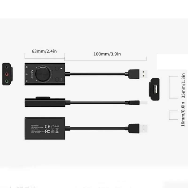 Orico USB внешняя звуковая карта Регулируемая громкость внешние наушники Бесплатный