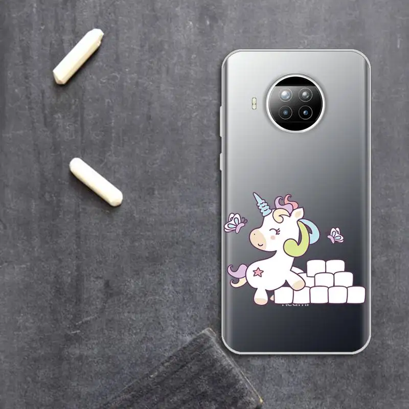 

Lovely Unicorn Horse Phone Case Transparent for Xiaomi Redmi note 10 t 8 9 pro lite 11