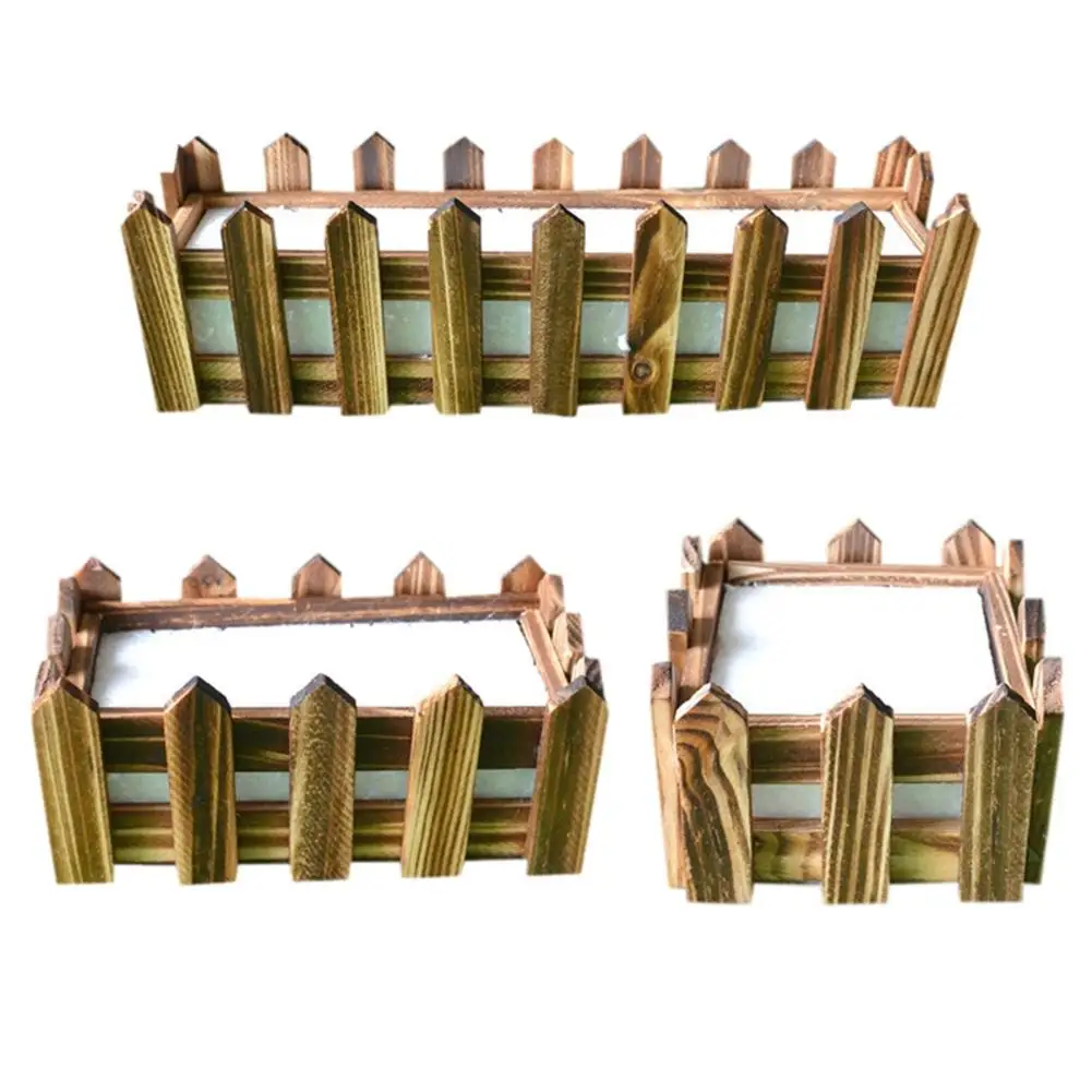 1 шт. карбонизированный деревянный цветочный горшок забор основной цвет