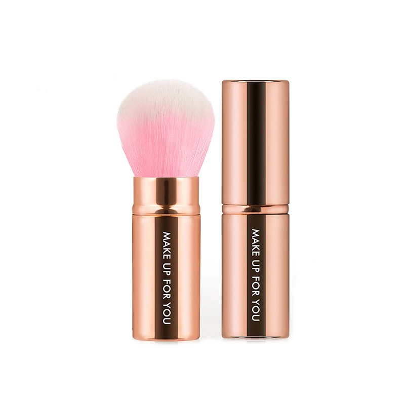 rose gold Портативные Выдвижные кисти для макияжа, кисть для пудры, тональной основы, кисть для лица, Maquiagem, косметические инструменты, кисть для румян для женщин, щек - Handle Color: rose gold