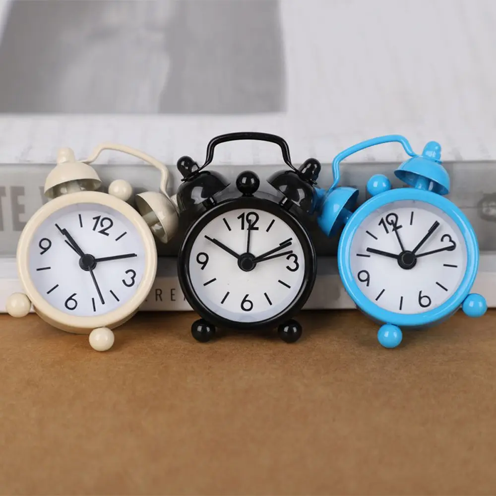 Электронный мини будильник Настольные Цифровые часы с двумя колокольчиками для