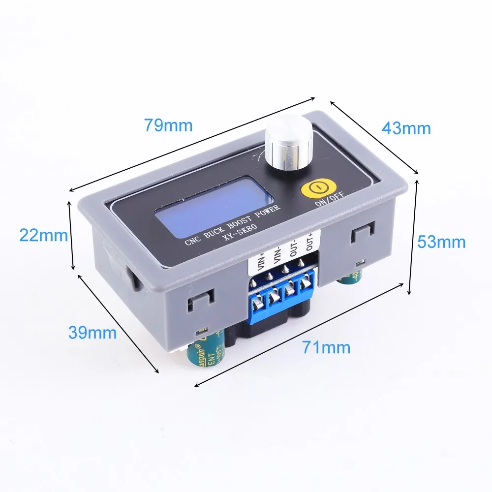 

DC DC Buck Boost Converter CC CV 0.6-36V 5A 80W Power Module Adjustable Regulated Laboratory Power Supply for Solar Charging