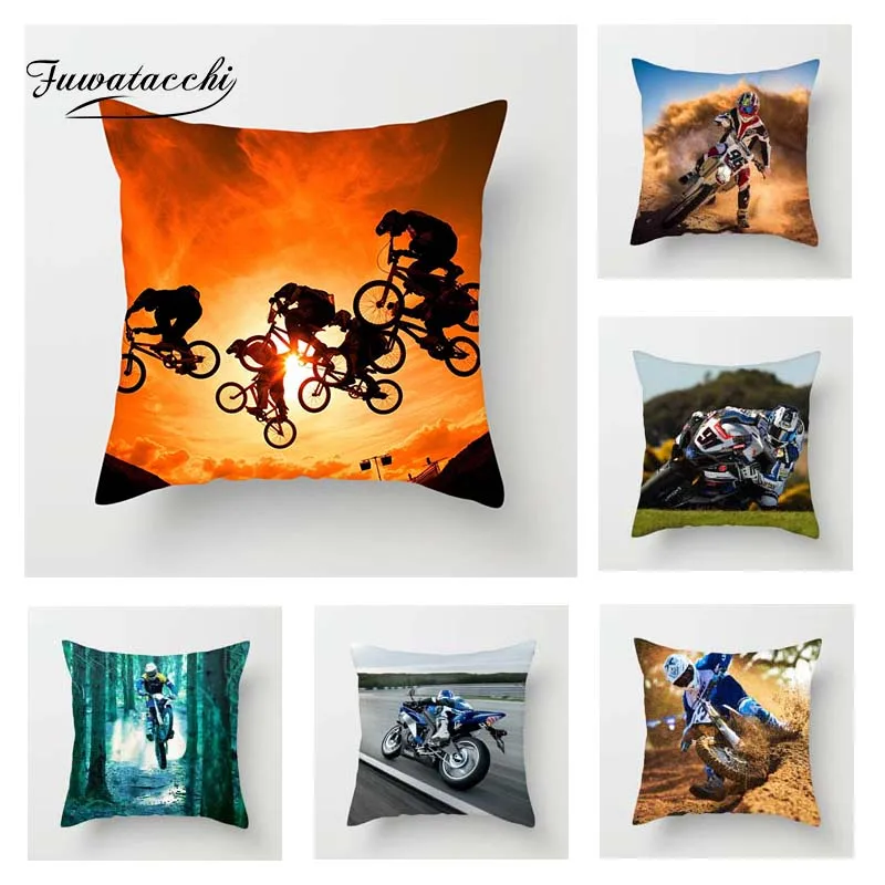 Чехол на подушку для мотоцикла Fuwatacchi квадратная наволочка домашнего дивана
