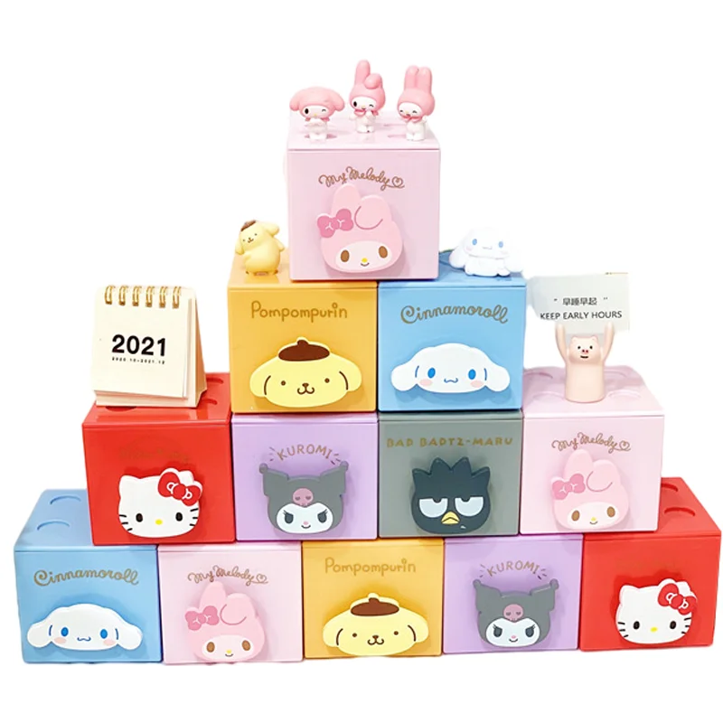 Новинка Sanrio Kawaii аниме мультфильм Kitty Kuromi моя мелодия Милая настольная блочная