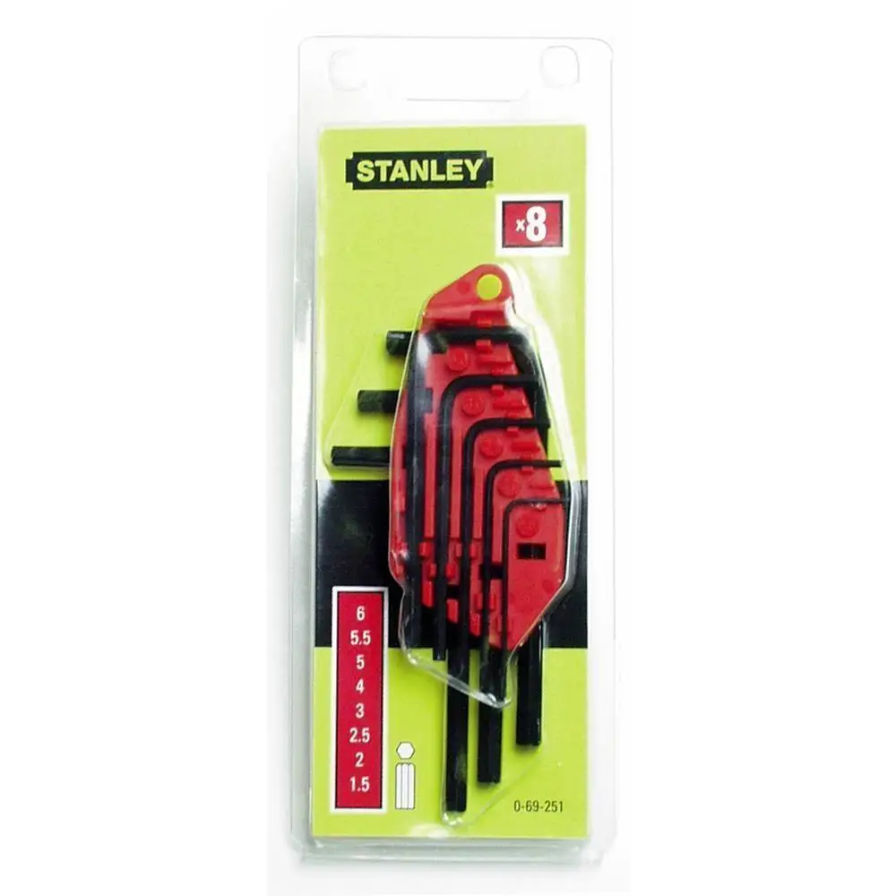 

Stanley ST069251 Allen Key Set, 8 Piece, High Quality Steel Material, Allen Key Set, Tools, multi-Purpose Tools