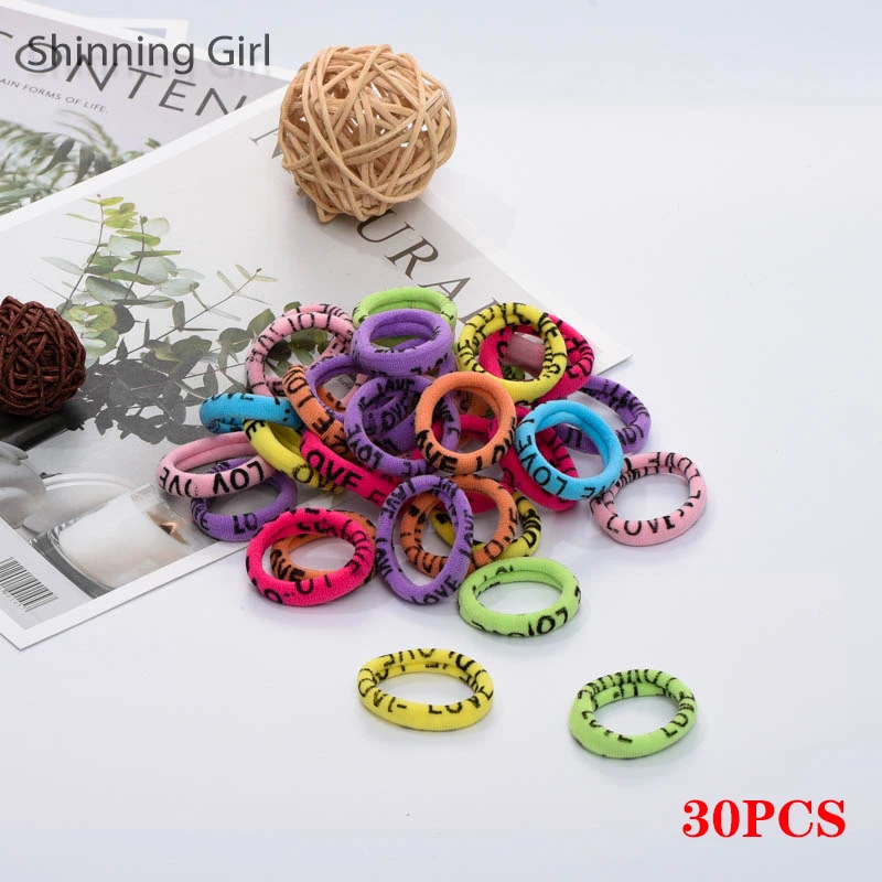 LoveFresh-30pcs 30 шт./50 шт., бесшовная Детская резинка для волос для девочек, эластичная резинка для волос, резинка для головы, держатель для волос, аксессуары для волос для детей - Окраска металла: LoveFresh-30pcs
