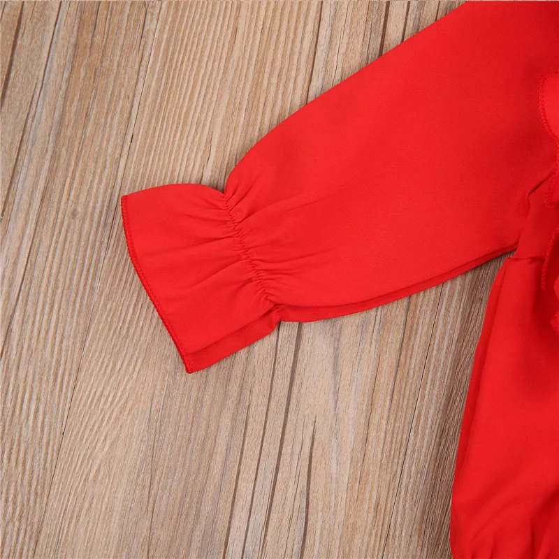 

Two Piece Set for Toddlers Baby Girls Cotton Long Sleeve Solid Color Romper Bow Hair Band 0-18M