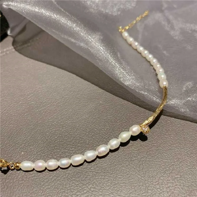 

Natural Freshwater Pearl Stitching Bracelet Girlfriends Shell Pearl Temperament Lady Wild Fashion Bracelet Birthday Gift