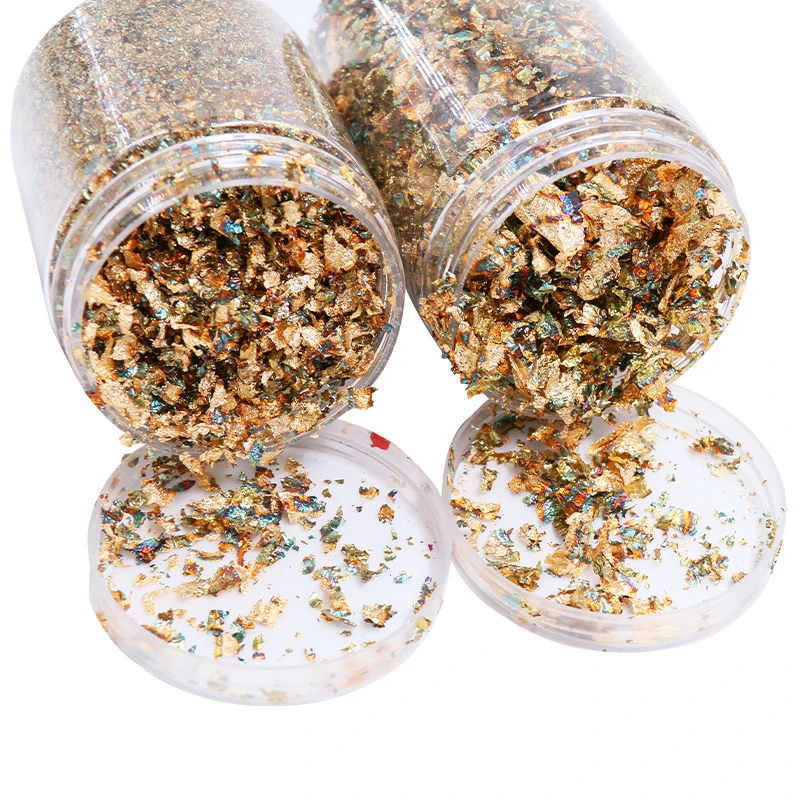 5g золотые хлопья Золотая фольга фрагменты пестрые чешуйчатые в позолоте