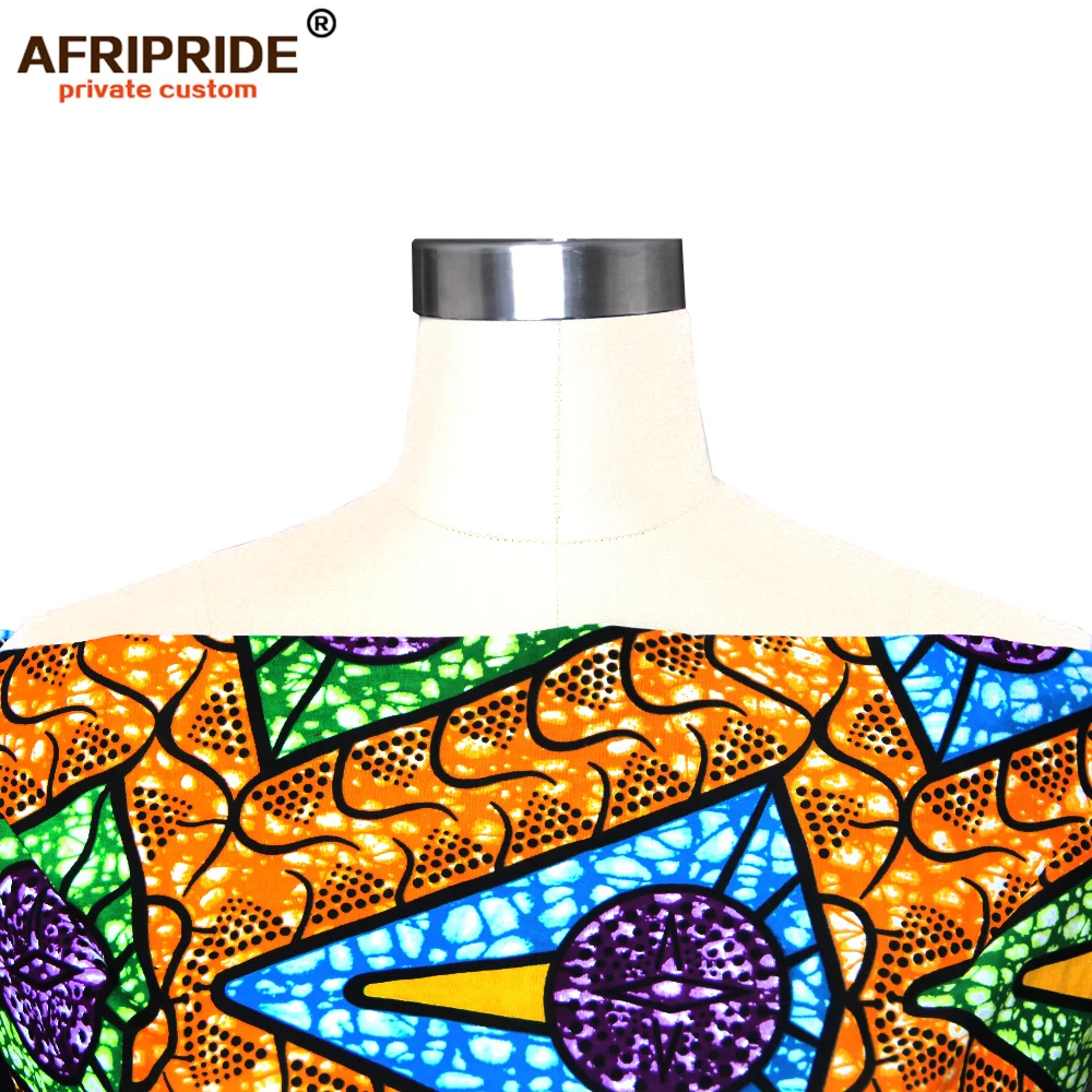 AFRIPRIDE, индивидуальная африканская одежда, осеннее платье, короткий рукав, макси, батик, боковое, вечернее платье для женщин, A722538
