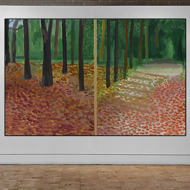 Давид хокни дерево и листья r большой холст живопись огромный плакат стены