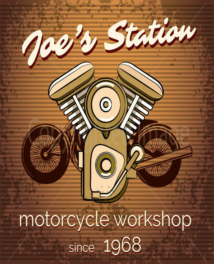 

JOE'S STATION-placa RETRO de lata de METAL grande para motocicleta, póster para taller