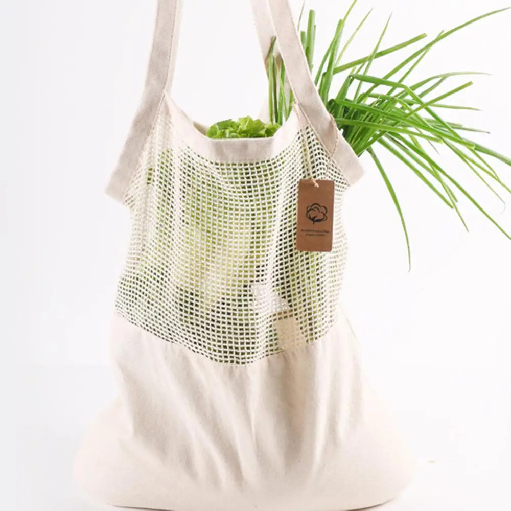 Новое поступление 2019 переносная сумка для покупок из хлопчатобумажной сетки