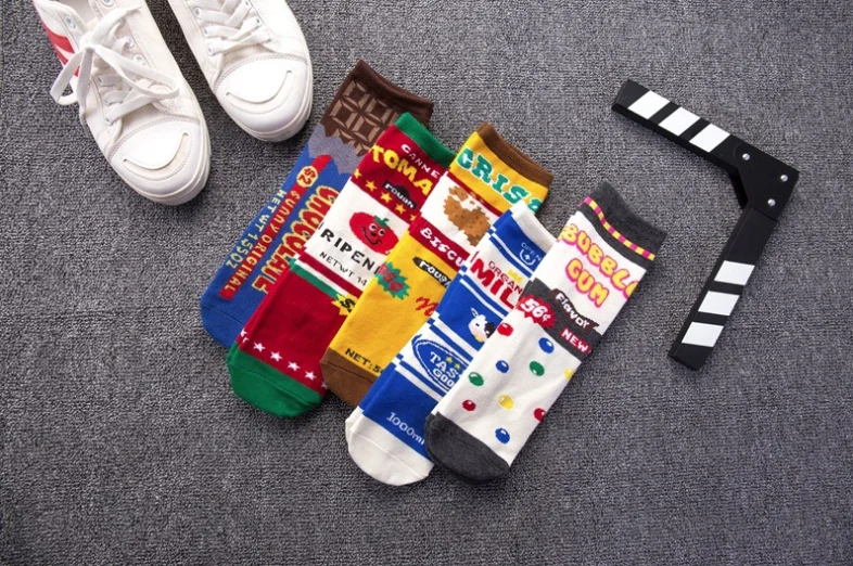 Забавные носки милые Мультяшные Фрукты Банан и лимон ананас авокадо еда