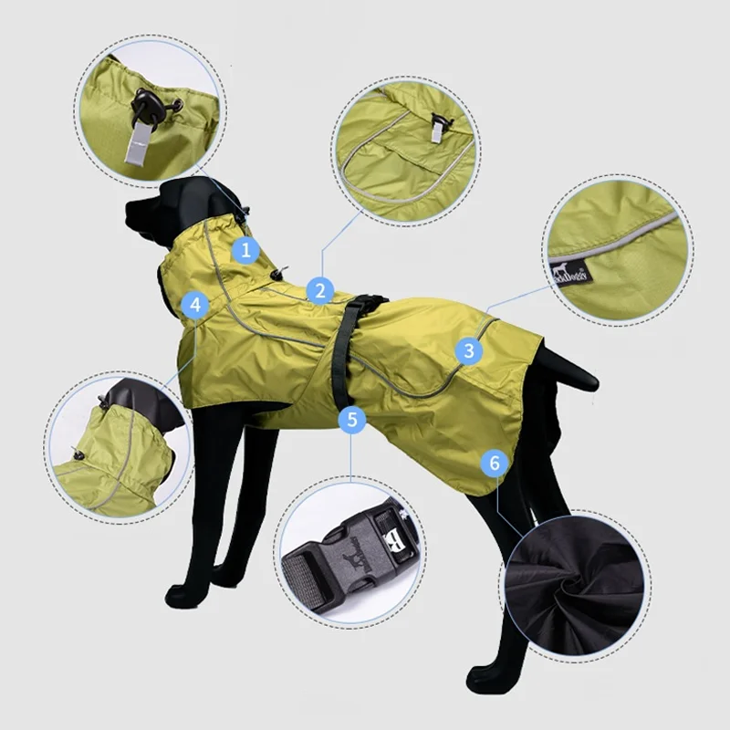 Водонепроницаемый дождевик для собак золотистый ретривер одежда крупных