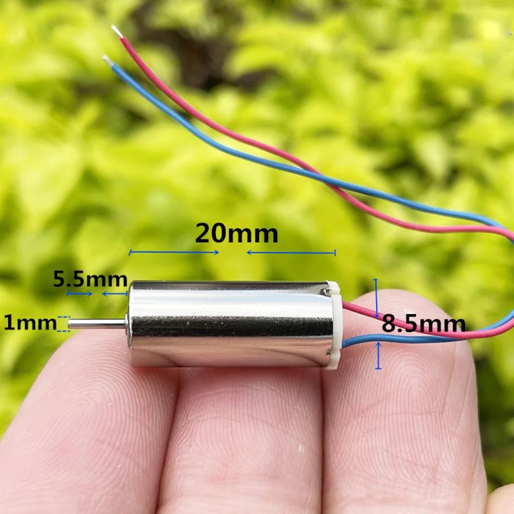 

DC 3.7V 41000RPM Mini 8520 Coreless Motor High Speed Strong Magnetic NdFeB for Electric Small Four-axis Toy Spindle RC Drone