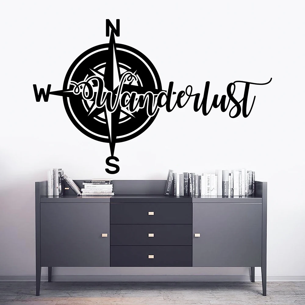 

Compass wall decal wanderlust decal Vinyl bedroom decor Wall Stickers compass nursery decor home Interior decor Wallpaper X851