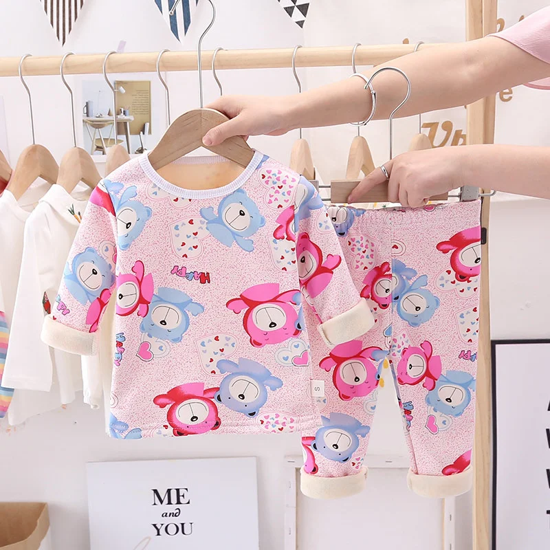 Новинка детские пижамы Осеннее Мягкое хлопковое термобелье Детская Пижама с